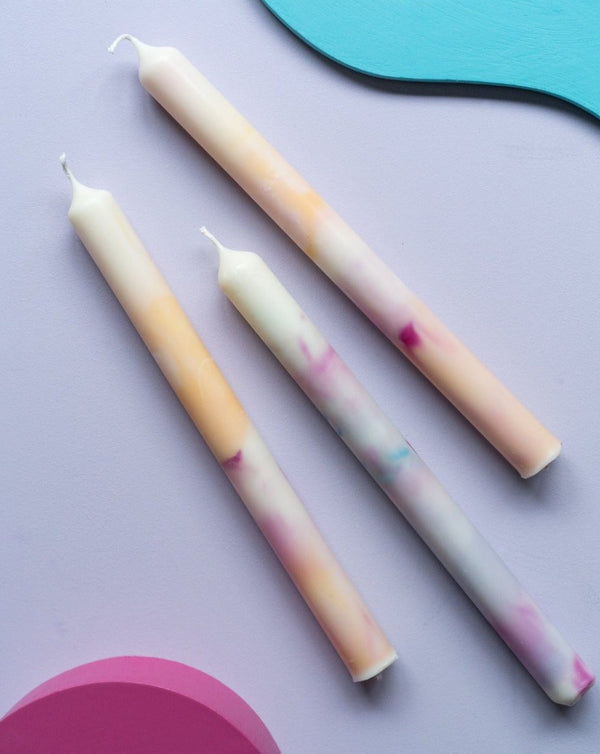 Galaxy Zero Waste Marbled Dinner Candle Studio Dine