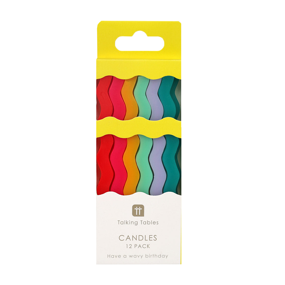 Birthday Brights Wavy Tall Birthday Candles