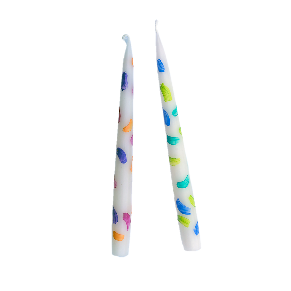 Brushstroke Hand-painted Candle Pair