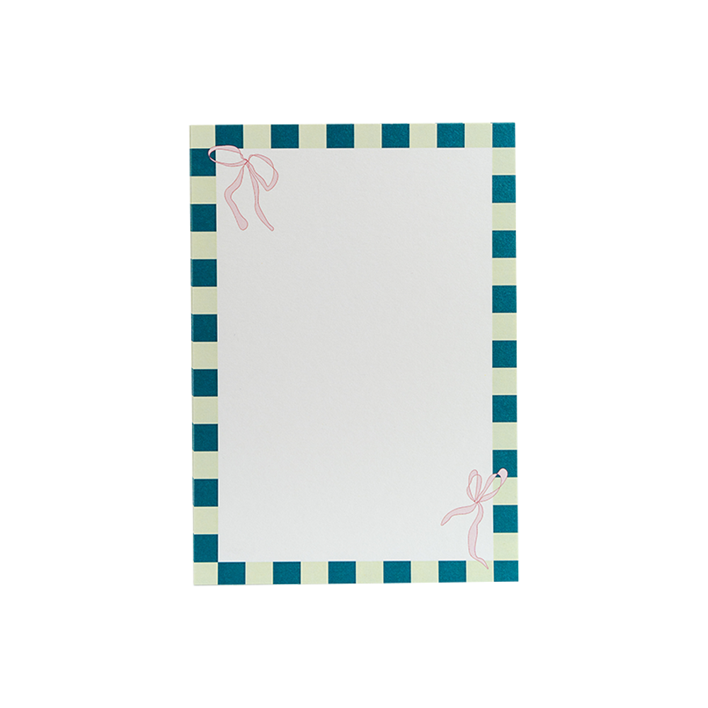 Checkerboard Bow Dinner Party Menu Cards