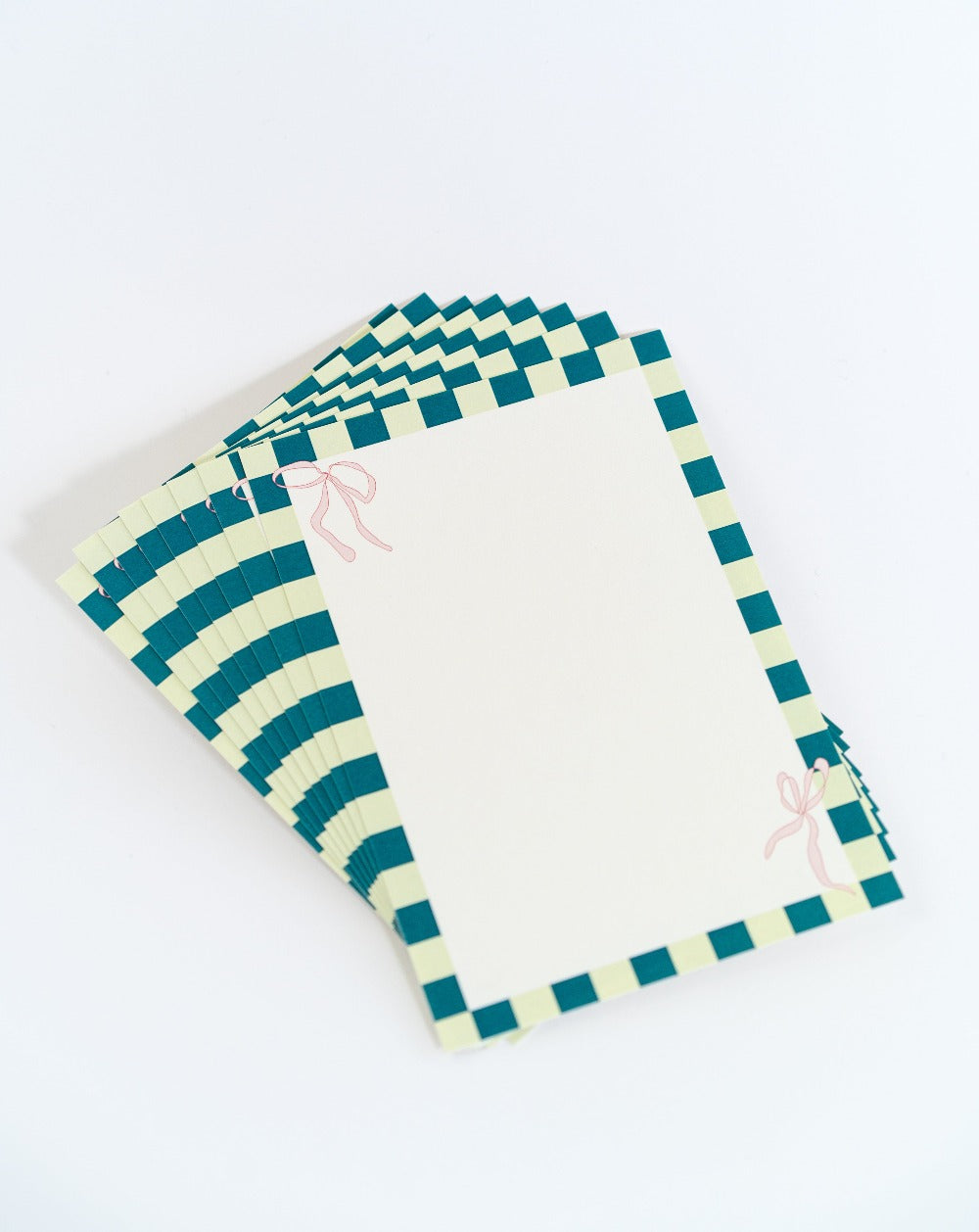 Checkerboard Bow Dinner Party Menu Cards