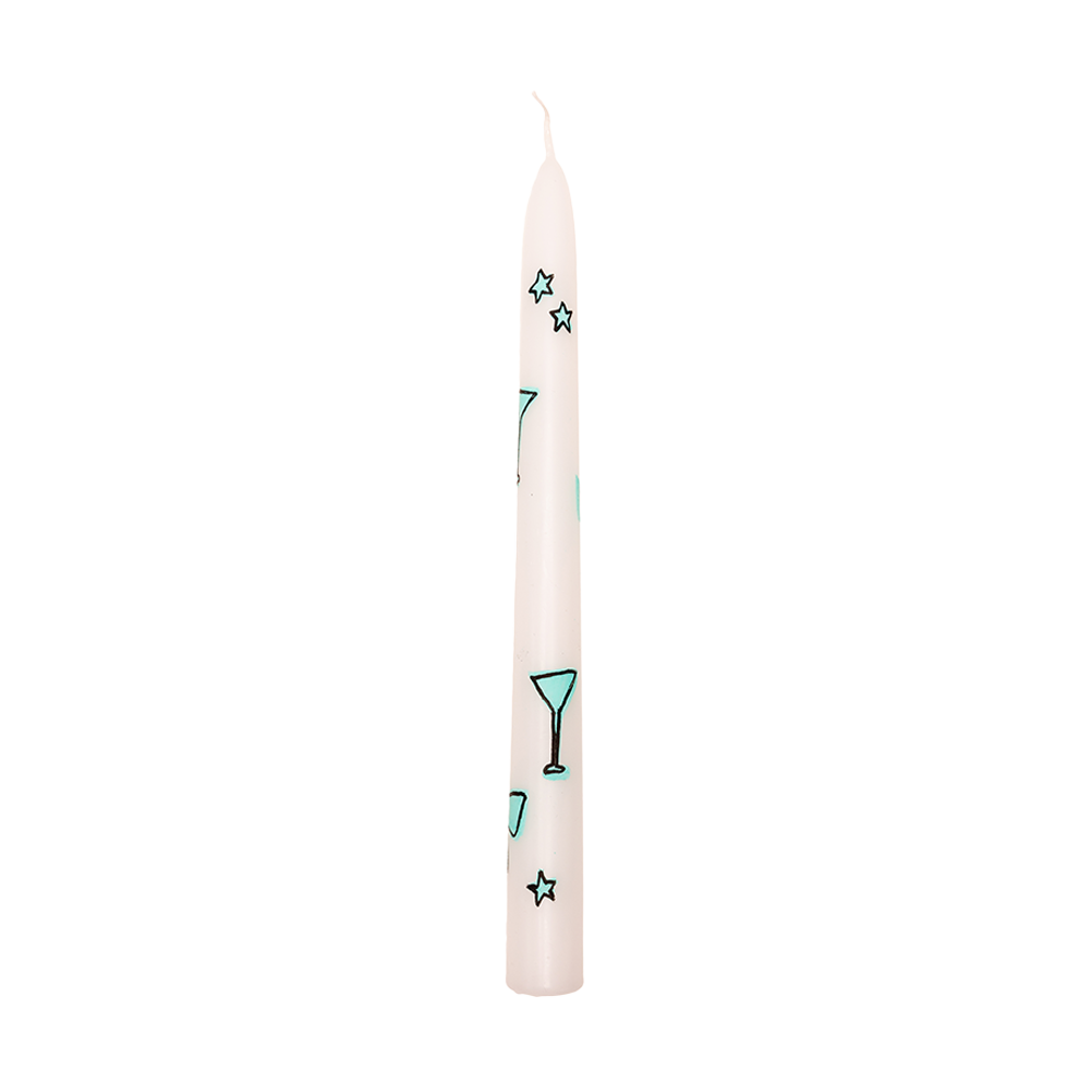 Hand-painted Bow Martini Dinner Candle