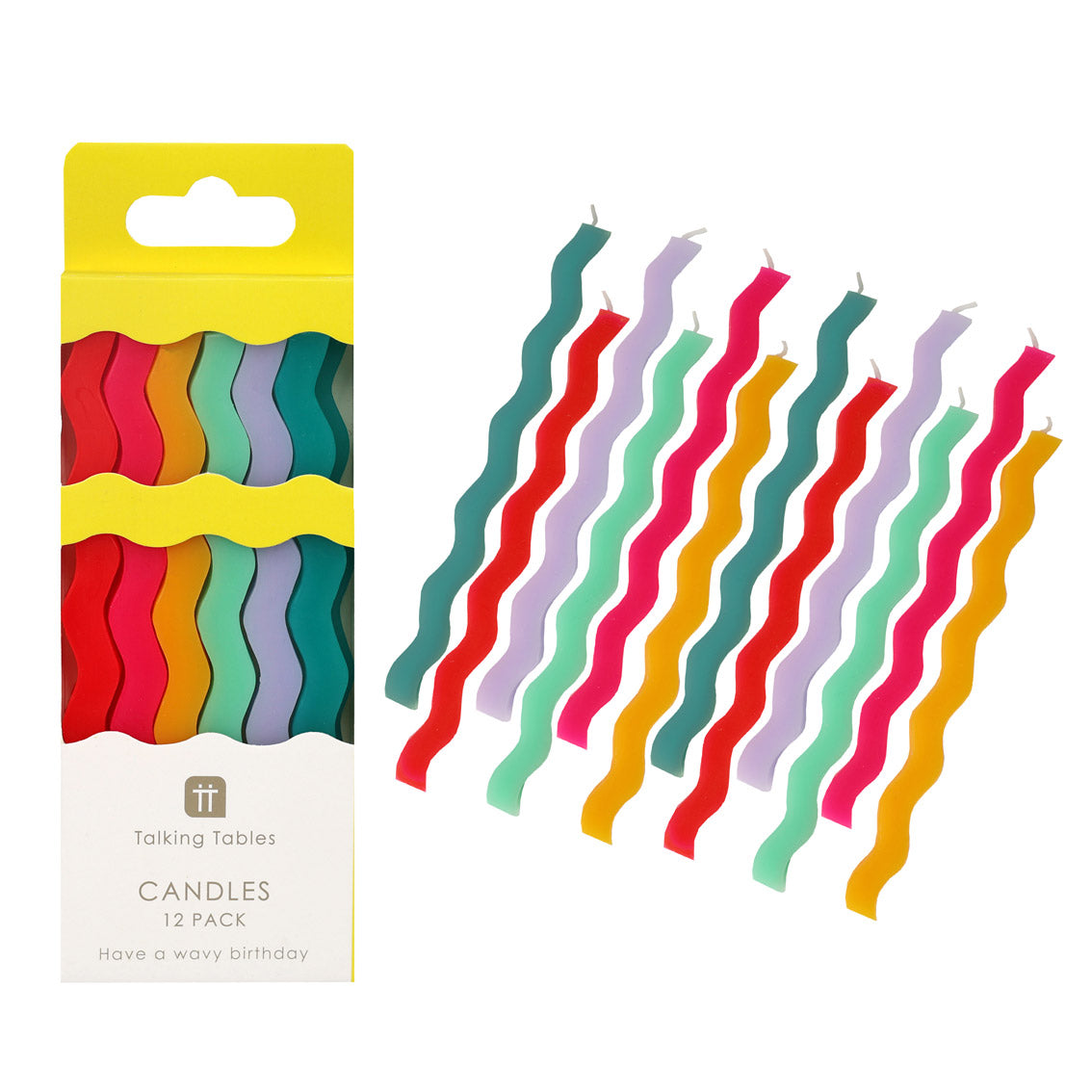 Birthday Brights Wavy Tall Birthday Candles