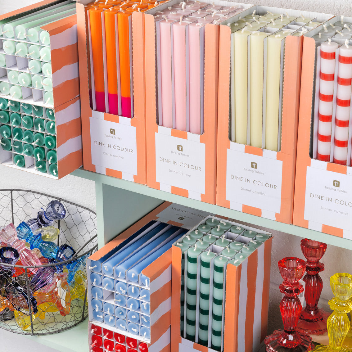 Orange & Pink Straight Dinner Candle