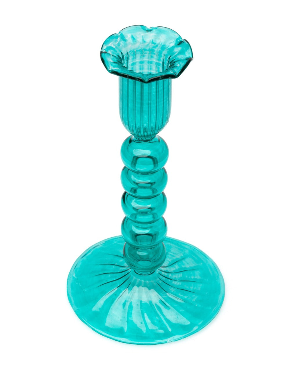 Studio Dine Store Turquoise Glass Candle Holder