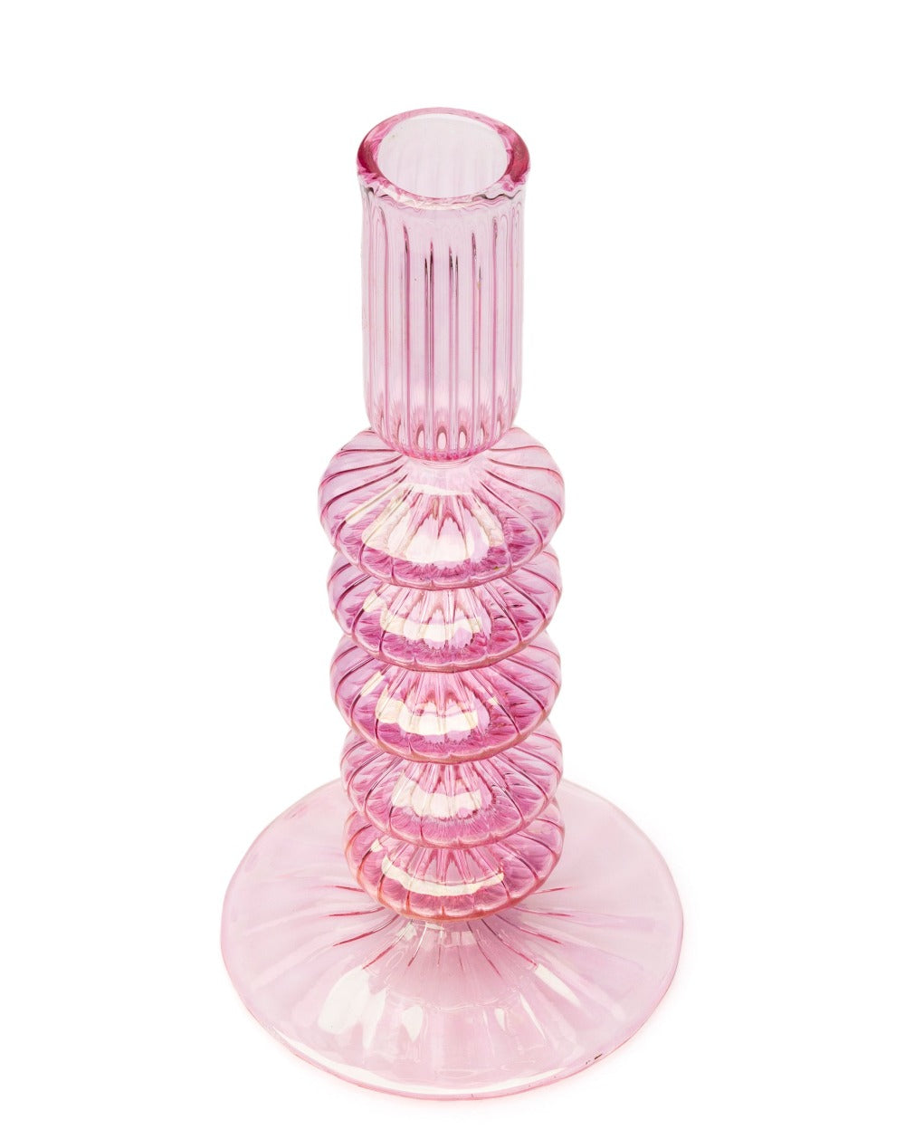 Rose Pink Glass Candle Holder