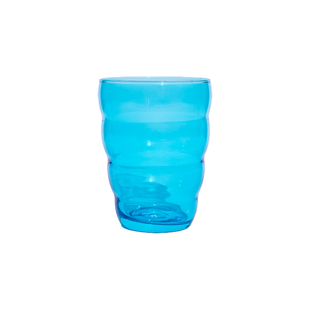 Aqua Ripple Glass Tumbler