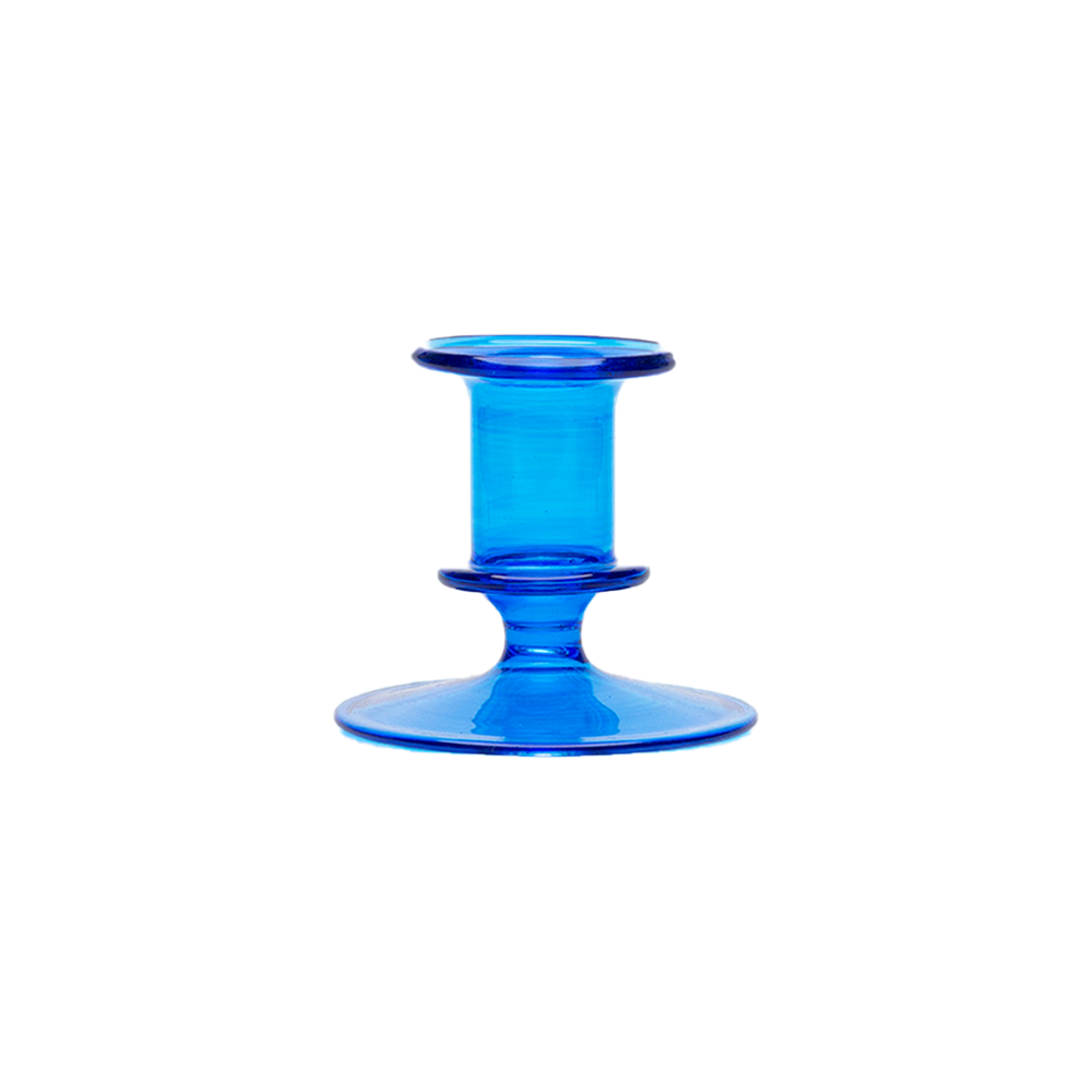 Cobalt Blue Glass Candle Holder