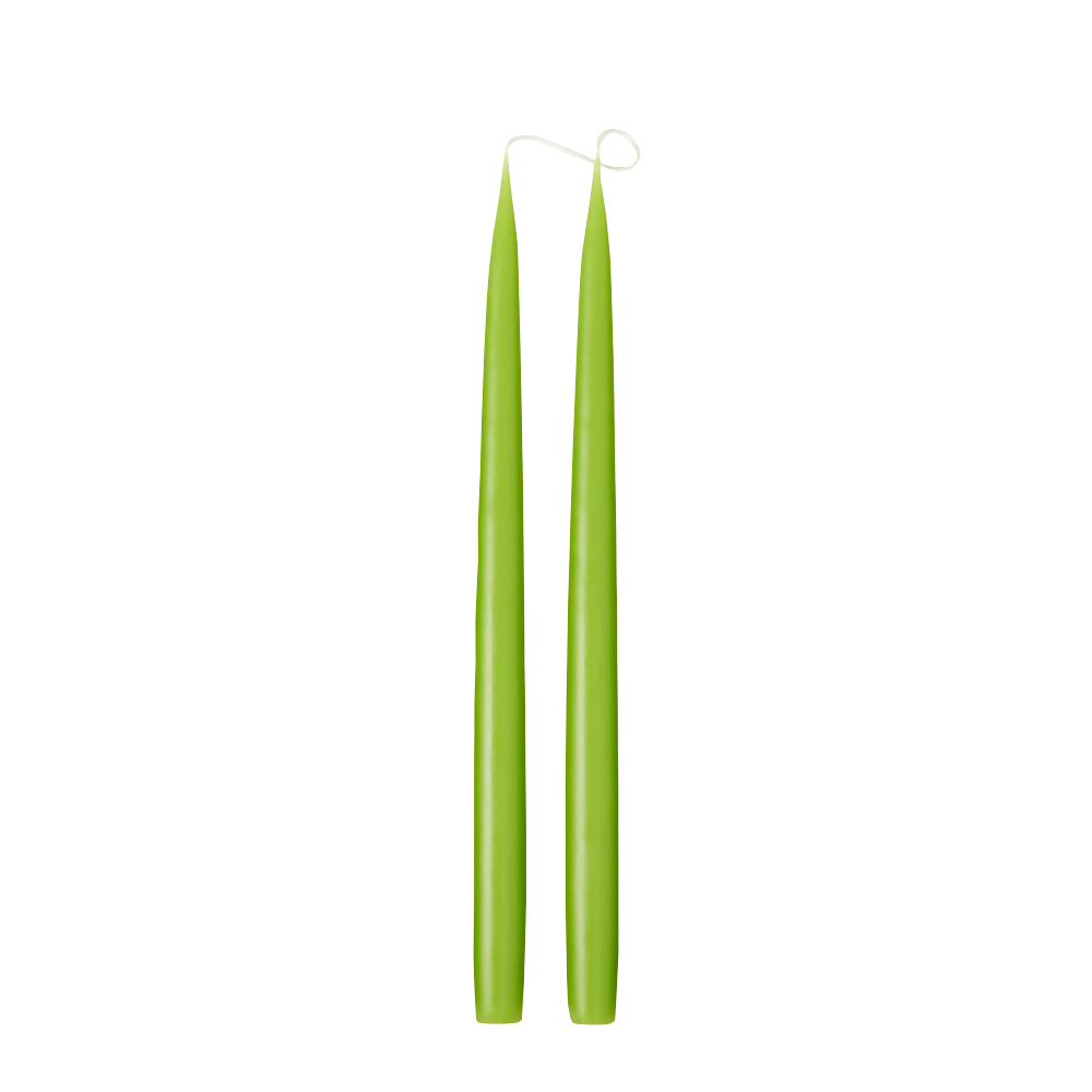 Cut out Spring Green Taper dinner candle pair