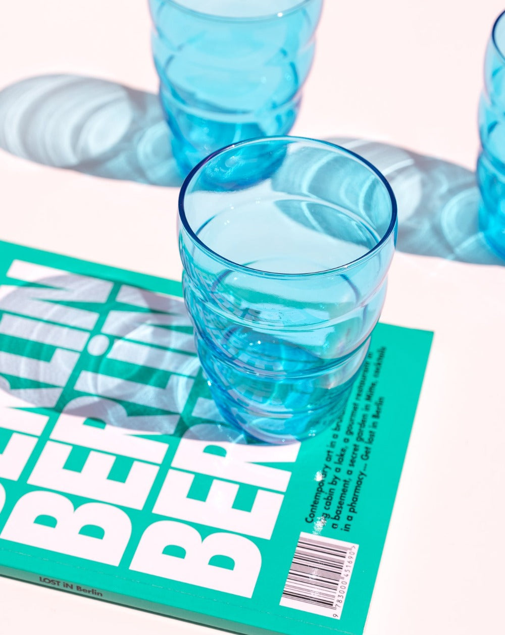 Aqua Turquoise Ripple Glass Tumblers on Berlin Travel guide