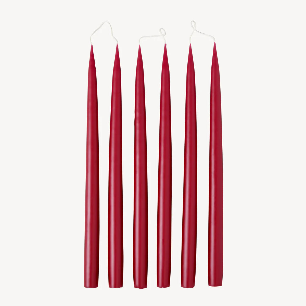 Burgundy Taper Candle Pair