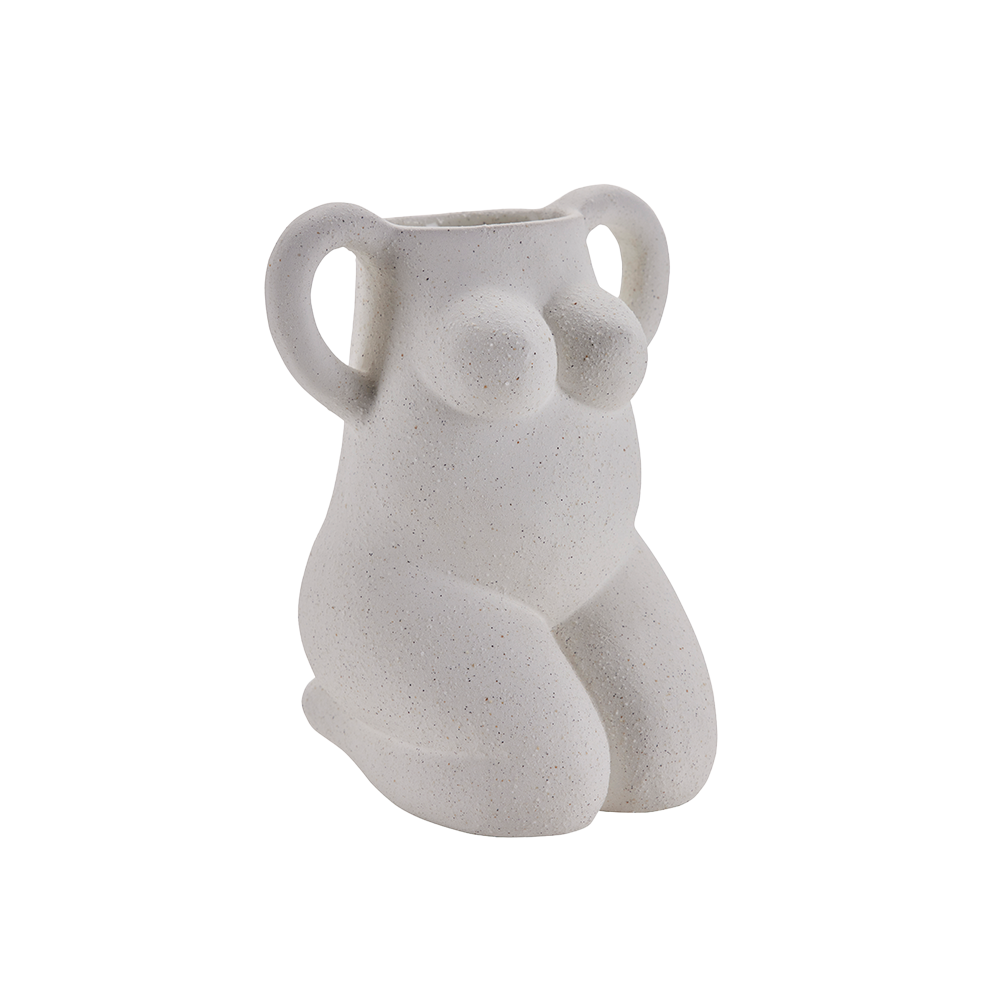 White Stoneware Body Vase